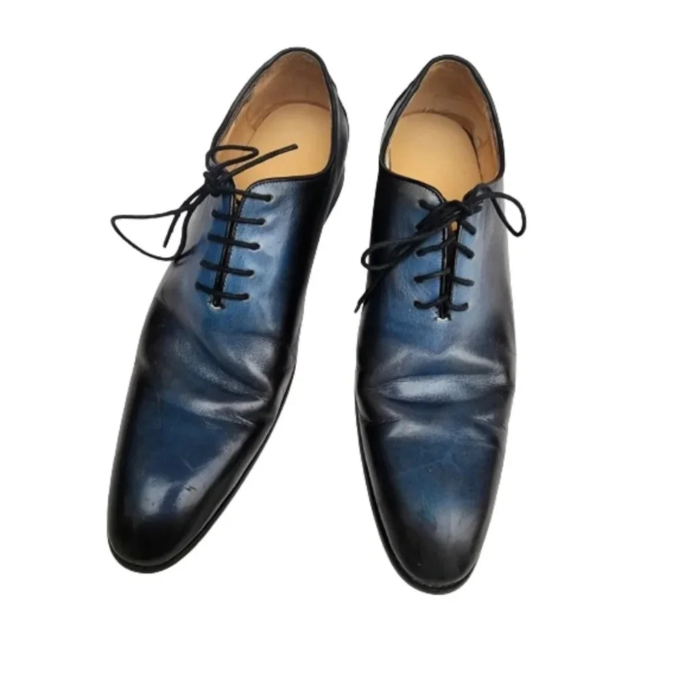 Maison Forte Asahi Classic Black Oxford Leather Tie Ups s 8.5